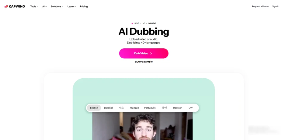 AI Dubbing Tool - Kapwing